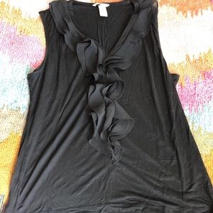 Black ruffle blouse